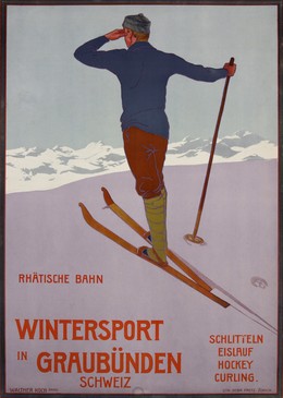 Wintersport in Graubünden – Schweiz – Rhätische Bahn, Walther Koch