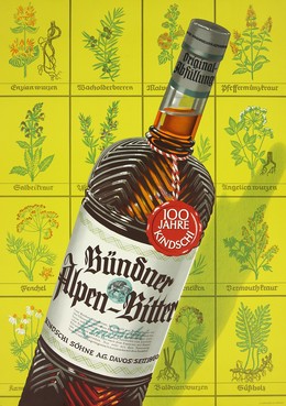 Bündner Alpen-Bitter seit 1860, Artist unknown