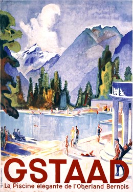 Gstaad – the elegant swimming pool in the Bernese Oberland, Otto Baumberger