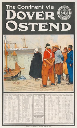 To England by Ship through Ostende/Dover Turbinenpostdampfer, Henri Cassiers