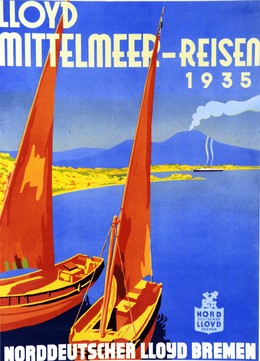 LLOYD Mediterranean travel 1935 BREMEN, Artist unknown