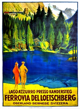 Lago azzurro presso Kandersteg – Ferrovia del Loetschberg – Oberland Bernese Svizzera, Ernst Hodel