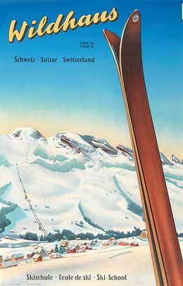 Wildhaus 1100 m. 3400 ft – Skischule – Ecole de Ski – Ski School, Fredy Hilber