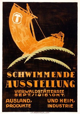 Schwimmende Ausstellung – Vierwaldstättersee 1916, Artist unknown