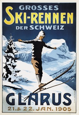 Glarus – Ski Race 1905, Artist unknown